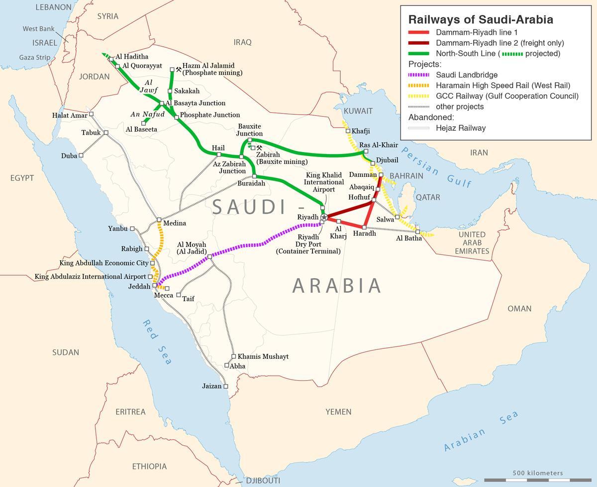Mapa Arabii Saudyjskiej dworca 