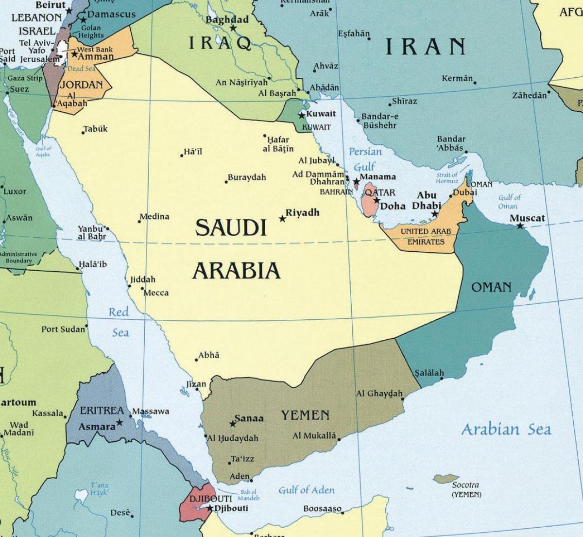 Mapa Arabii Saudyjskiej miejscu 