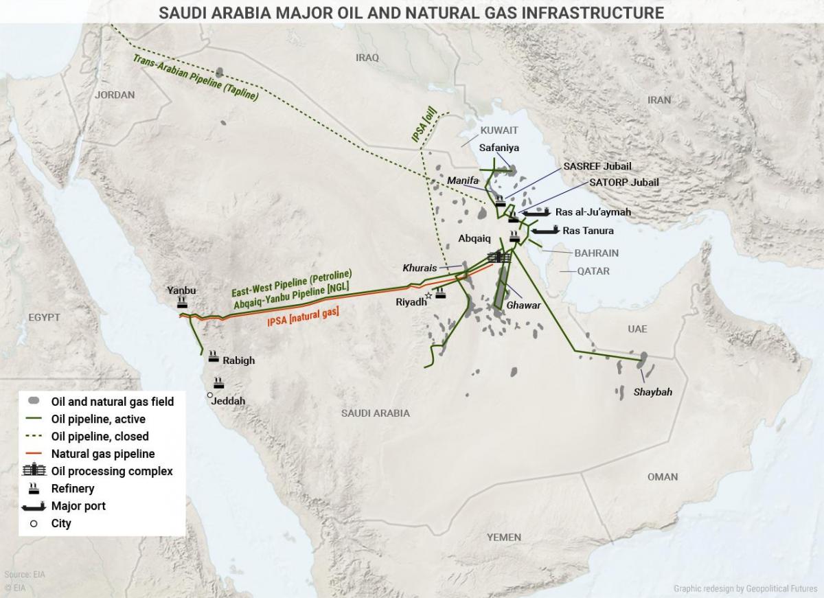 Arabia Saudyjska naftowe mapie 