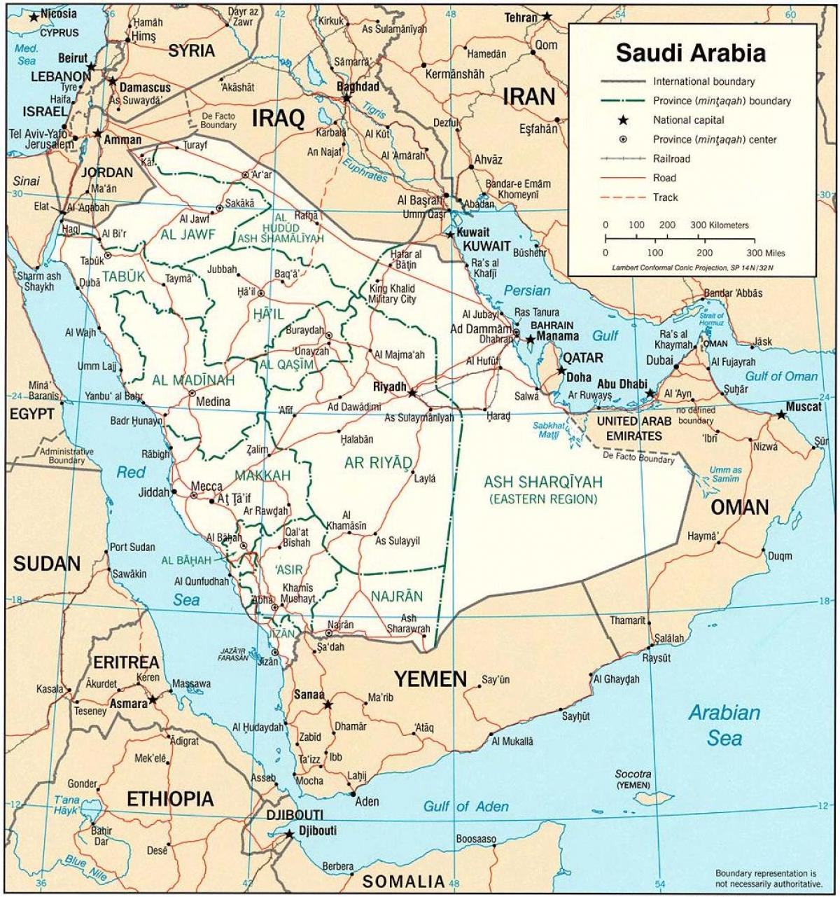 Mapa Arabii Saudyjskiej politycznych