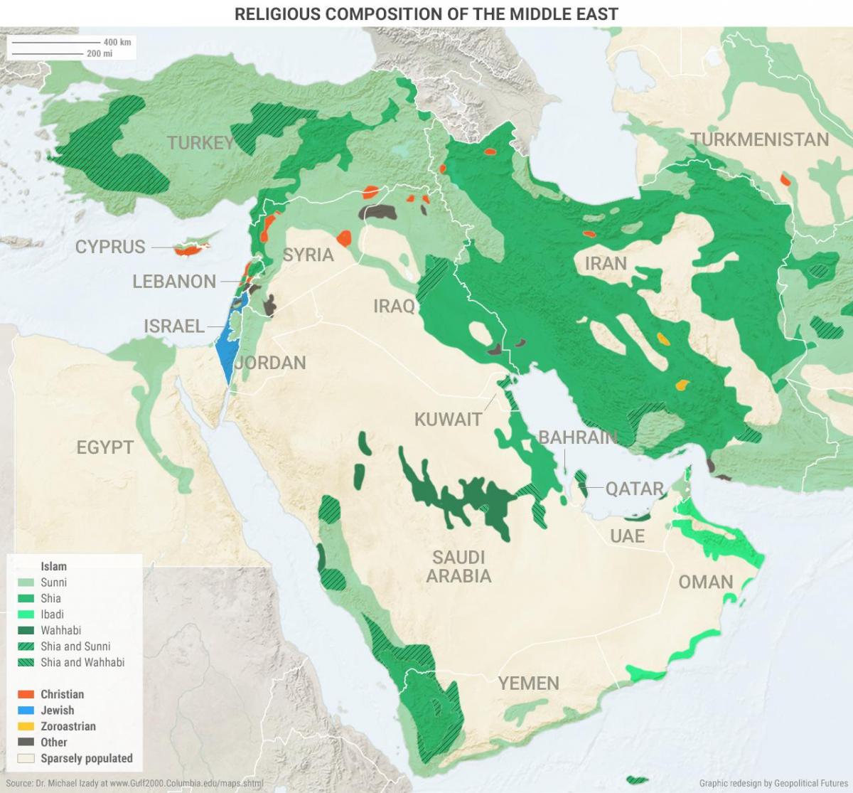 Mapa Arabii Saudyjskiej religia 