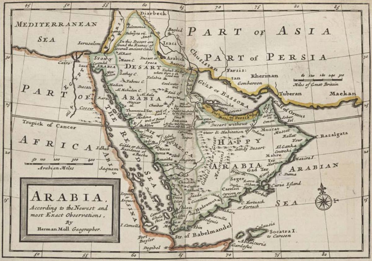 Mapa starożytnego Arabia Saudyjska