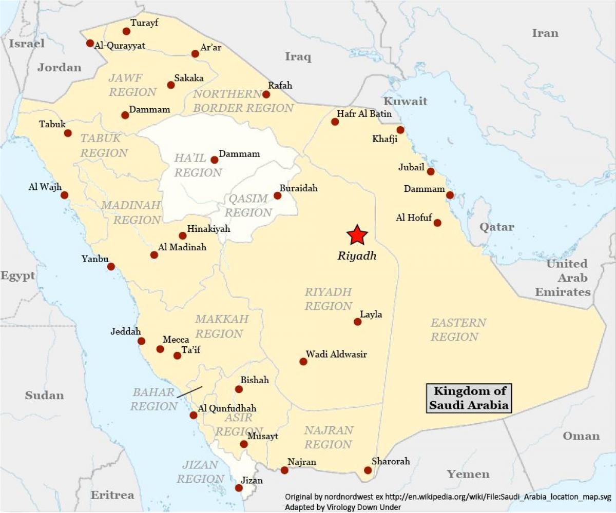 Mapa найран Arabia Saudyjska