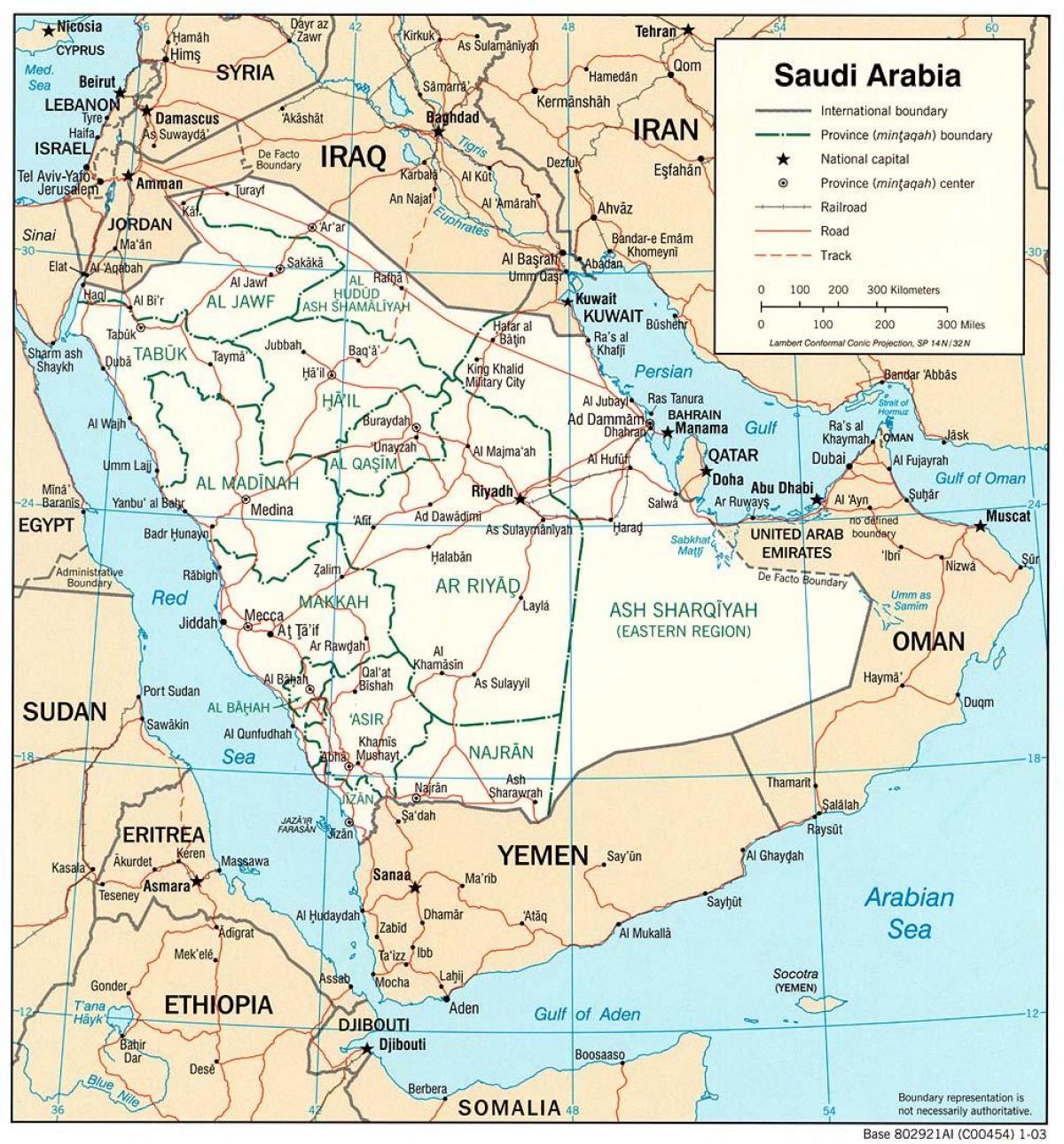 Arabia Saudyjska mapa dróg