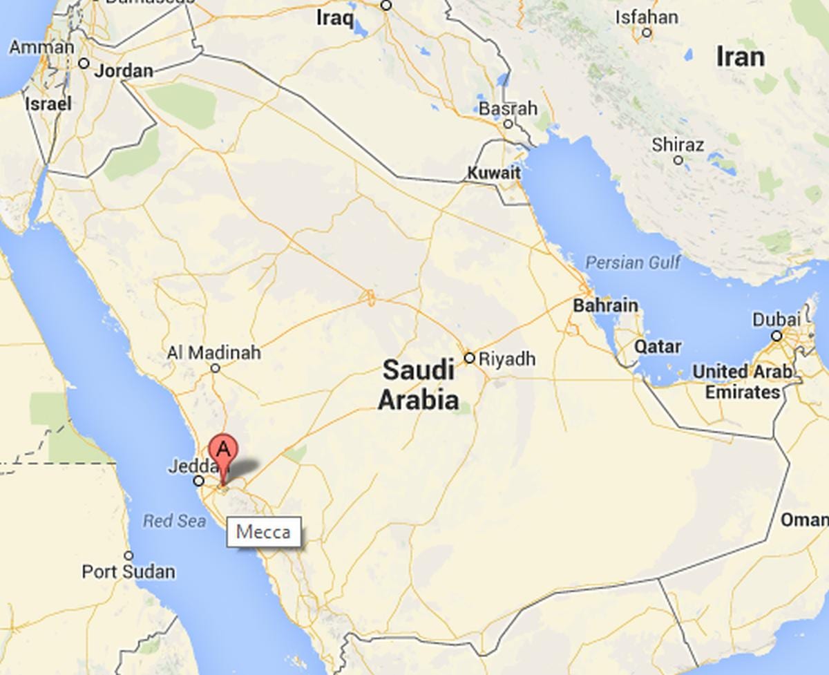 Mapa Mekka, Arabia Saudyjska