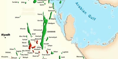 Mapa манифа w Arabii Saudyjskiej