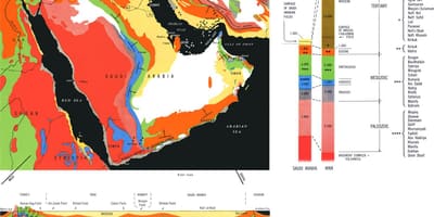 Geologiczna mapa Arabii Saudyjskiej