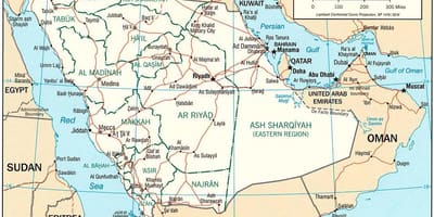 Mapa Arabii Saudyjskiej online