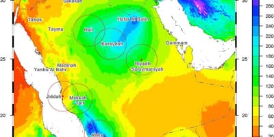 Mapa Arabii Saudyjskiej klimatu