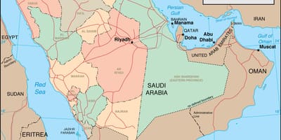 Regiony Arabii Saudyjskiej na mapie