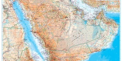Mapa Arabii Saudyjskiej topograficzna