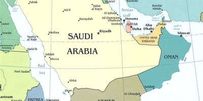 Mapa Arabii Saudyjskiej półwysep