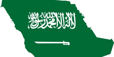 Flaga Arabii Saudyjskiej na mapie 