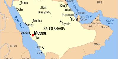 Mapa Mekka w Arabii Saudyjskiej