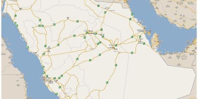 Szczegółowa mapa Arabii Saudyjskiej