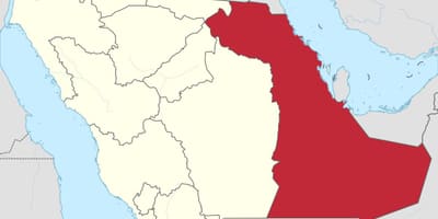 Mapa Wschodniej prowincji Arabii Saudyjskiej